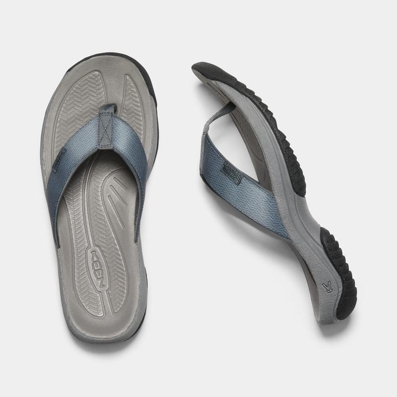 Chanclas Keen Hombre Colombia - Keen Kona Flip II Azules/Gris (QNACE1072)